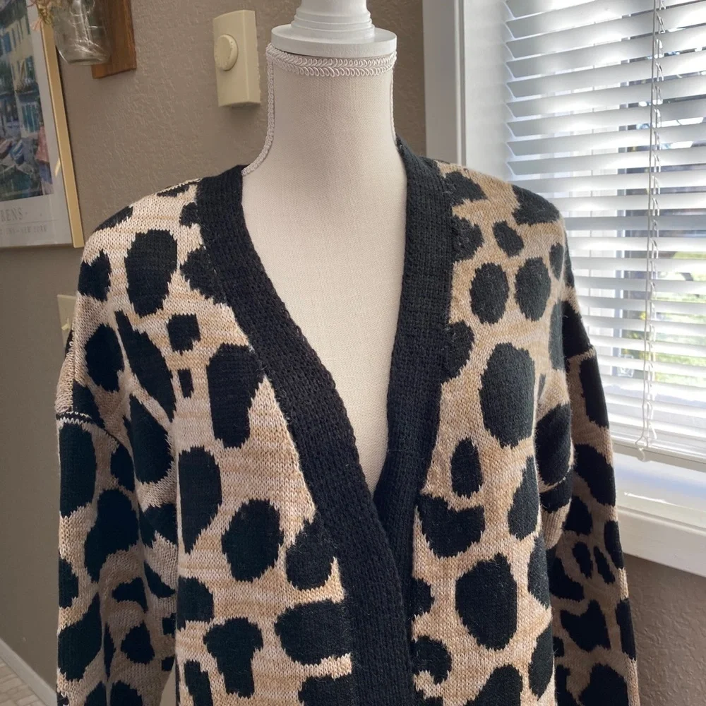 CENY spotted open front cardigan, Sz. L